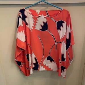 DVF 100% silk boxy blouse